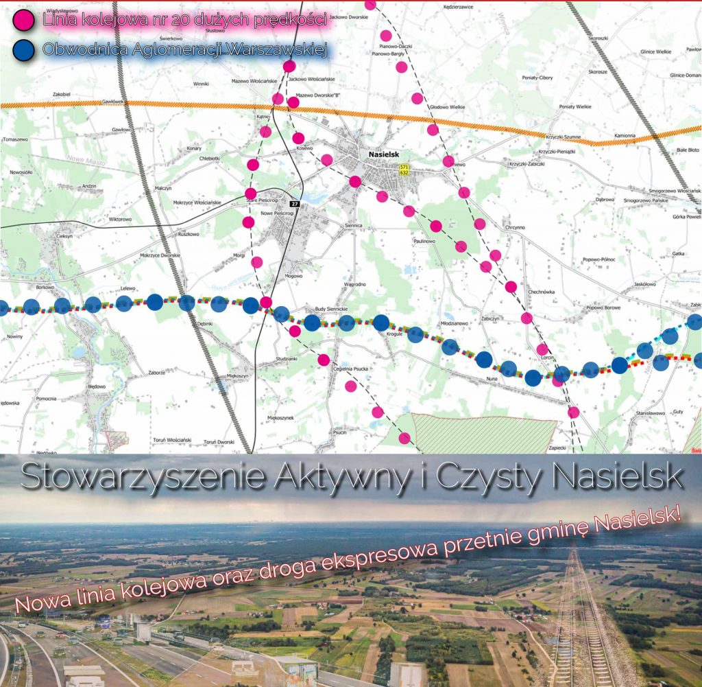Linia kolejowa i droga ekspresowa przetnie gminę Nasielsk