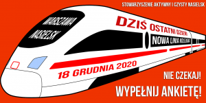 Konsultacje społeczne dot. budowy nowej linii kolejowej Warszawa Choszczówka - Nasielsk